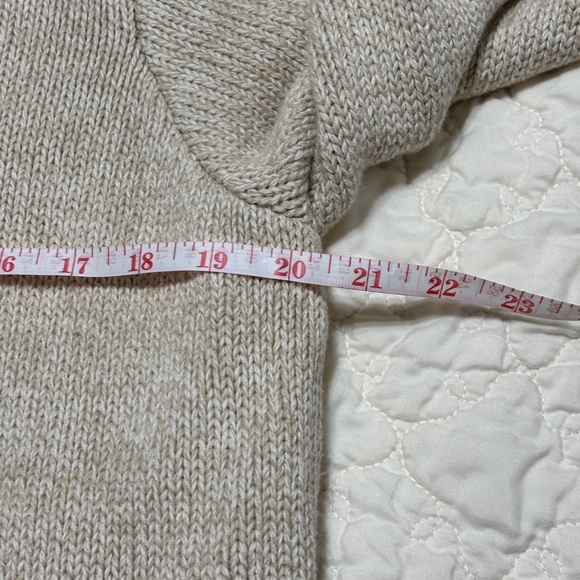 L.L. Bean Women's Oatmeal 100% Cotton Cardigan Sweater - Picture 12 of 14